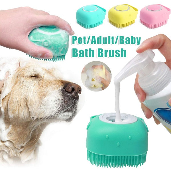 Dog Bath Massage Gloves – Grooming Brush and Shampoo Applicator for Pets