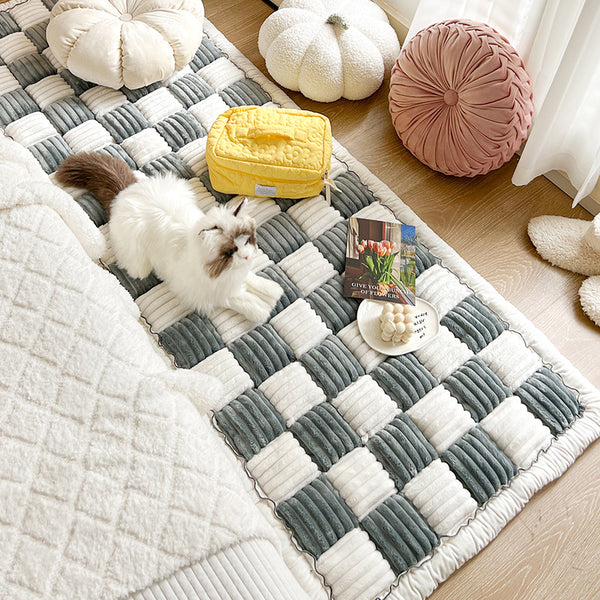 Plaid Square Pet Mat