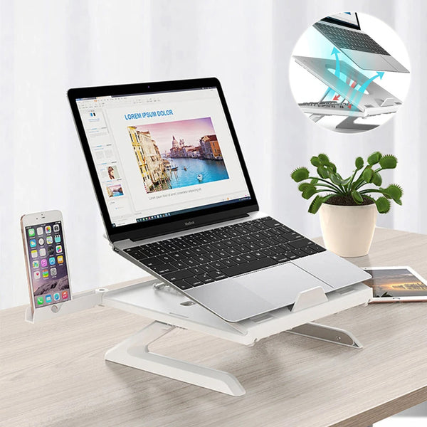 Multifunctional Aluminum Laptop Stand - Ergonomic & Adjustable